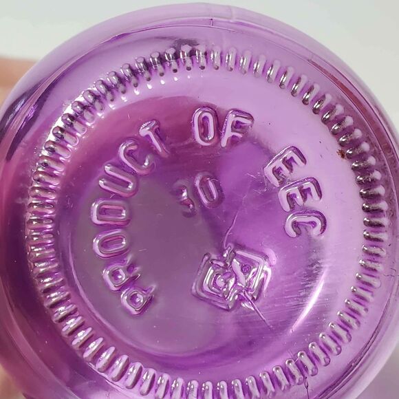 3 Small Glass Bud Vase Set Purple Blue Green - Picture 6 of 7